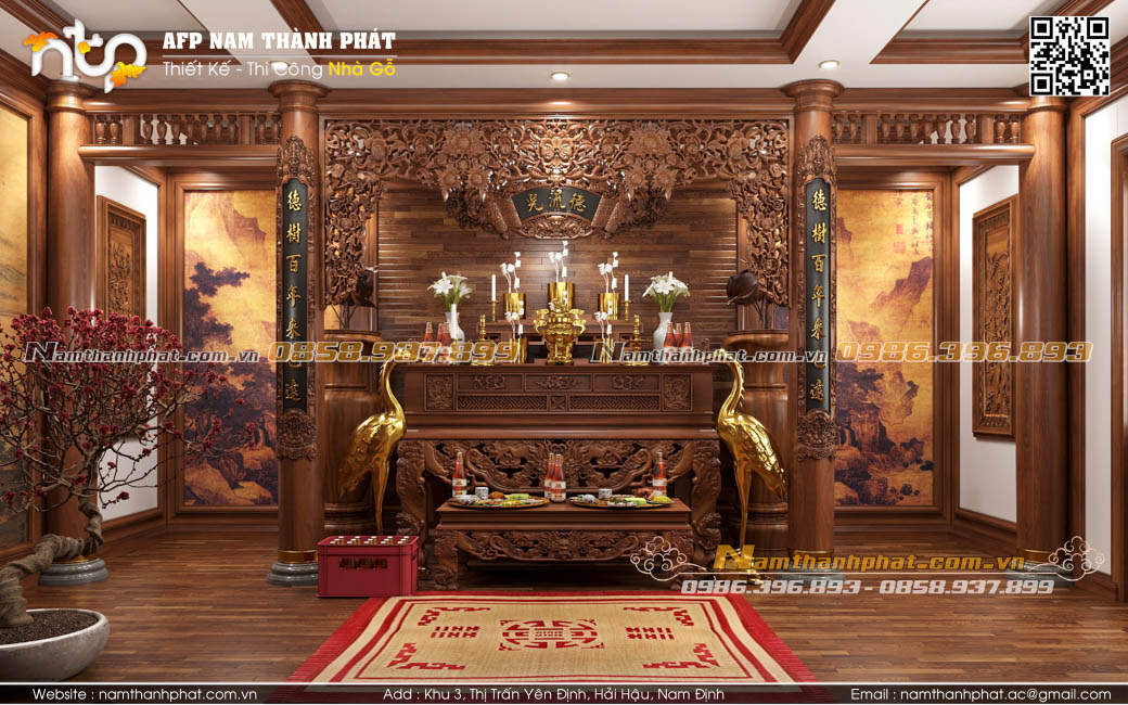 Trang trí ban thờ gia tiên và phòng thờ đẹp, hợp phong thuỷ